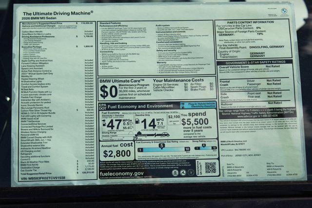 new 2026 BMW M5 car, priced at $126,915