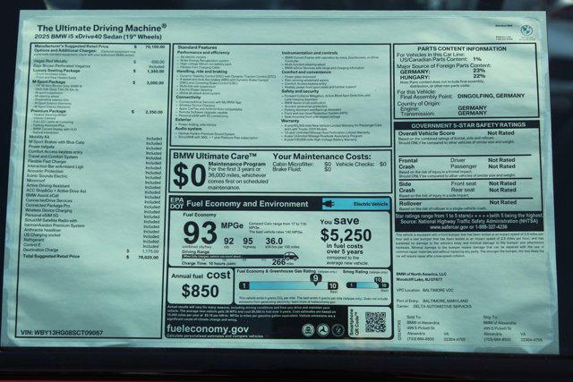 new 2025 BMW i5 car, priced at $78,625