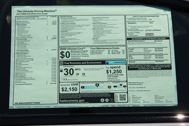 new 2025 BMW 228 Gran Coupe car, priced at $49,175