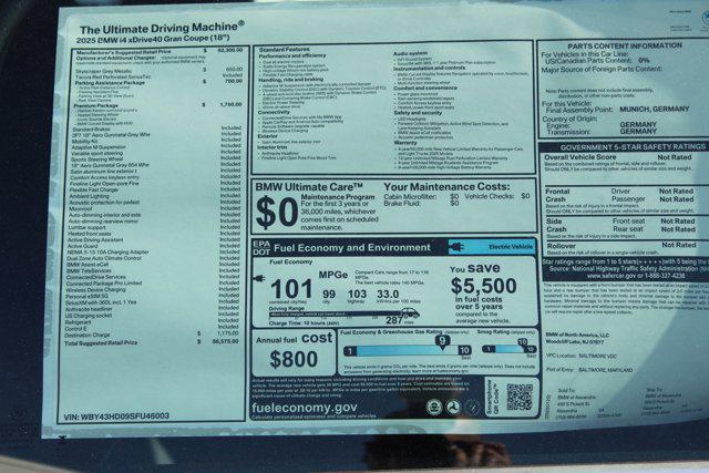 new 2025 BMW i4 Gran Coupe car, priced at $66,575