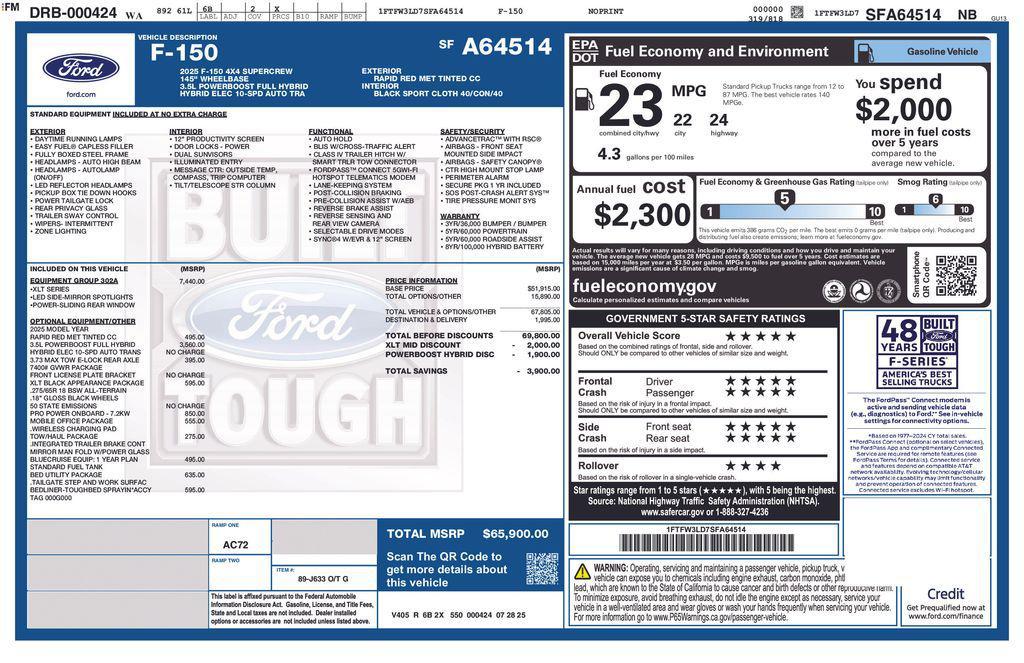 used 2025 Ford F-150 car, priced at $56,987