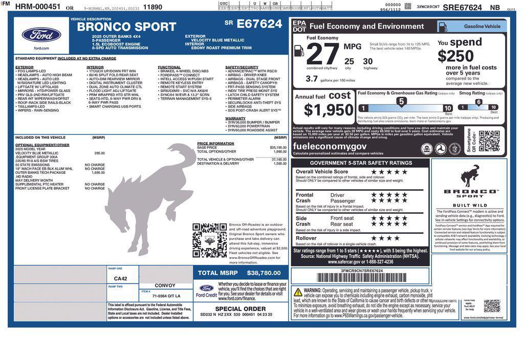 used 2025 Ford Bronco Sport car, priced at $33,987