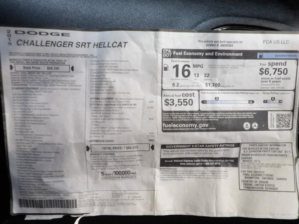 used 2015 Dodge Challenger car, priced at $53,990