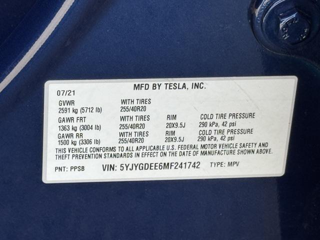 used 2021 Tesla Model Y car, priced at $27,500