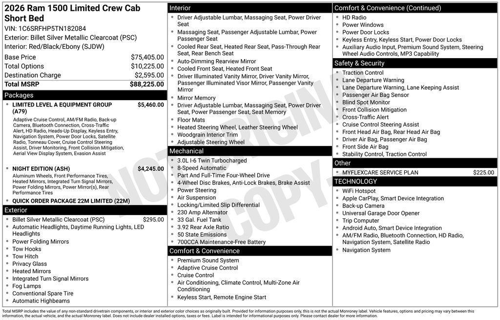new 2026 Ram 1500 car, priced at $82,225