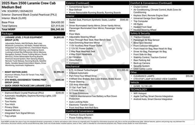 new 2025 Ram 2500 car, priced at $82,315