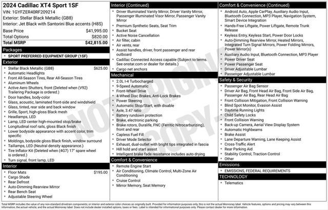 used 2024 Cadillac XT4 car, priced at $37,885