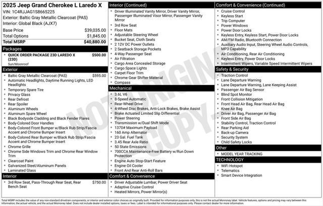 new 2025 Jeep Grand Cherokee L car, priced at $34,995