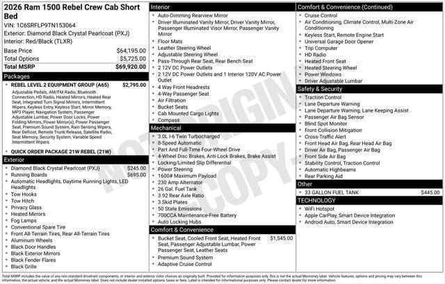 new 2026 Ram 1500 car, priced at $67,638