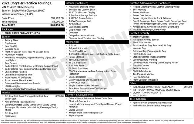 used 2021 Chrysler Pacifica car, priced at $21,504