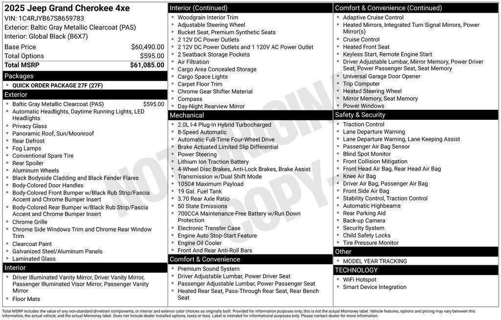 new 2025 Jeep Grand Cherokee 4xe car, priced at $52,880