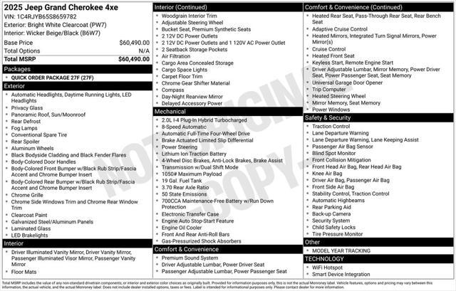 new 2025 Jeep Grand Cherokee 4xe car, priced at $54,995