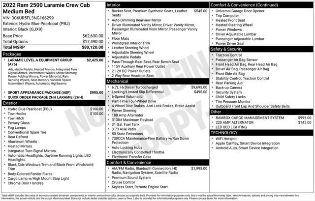 used 2022 Ram 2500 car, priced at $53,915
