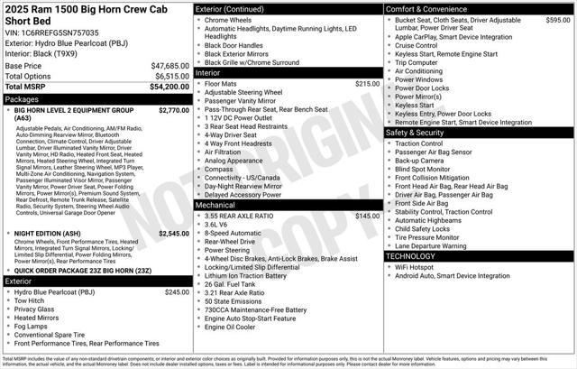 new 2025 Ram 1500 car, priced at $45,012