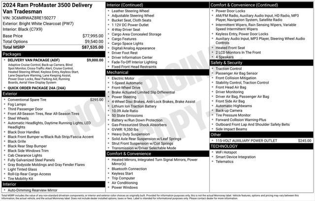 used 2024 Ram ProMaster 3500 car, priced at $62,047
