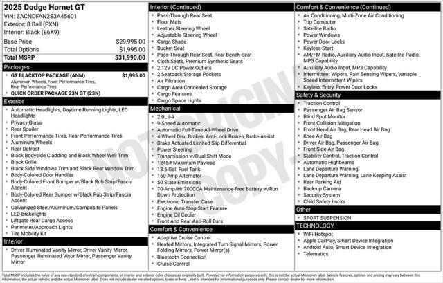 new 2025 Dodge Hornet car, priced at $31,547