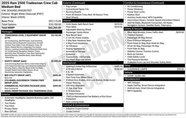 new 2025 Ram 2500 car, priced at $58,247