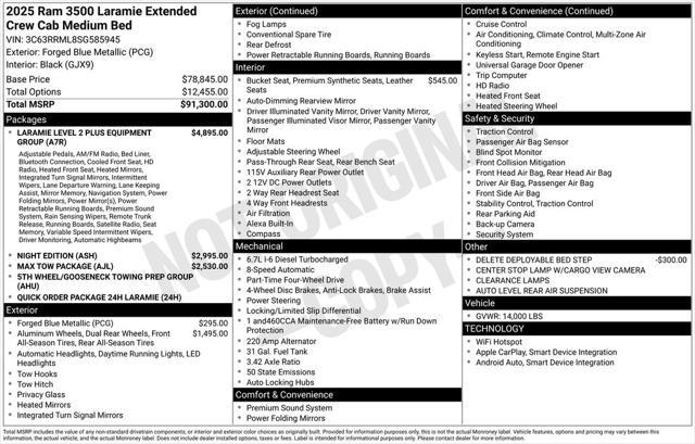 new 2025 Ram 3500 car, priced at $86,399