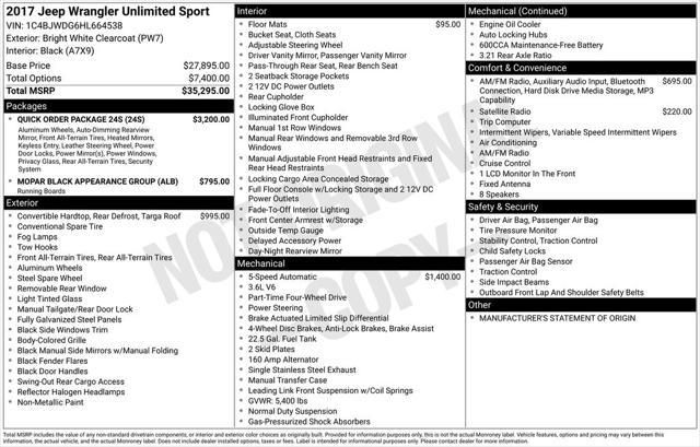 used 2017 Jeep Wrangler Unlimited car, priced at $21,979