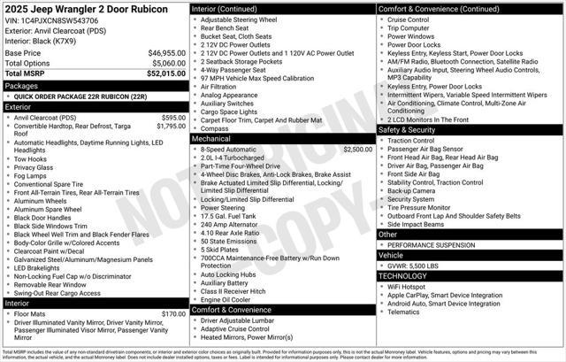 new 2025 Jeep Wrangler car, priced at $47,559
