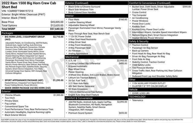 used 2022 Ram 1500 car, priced at $31,067