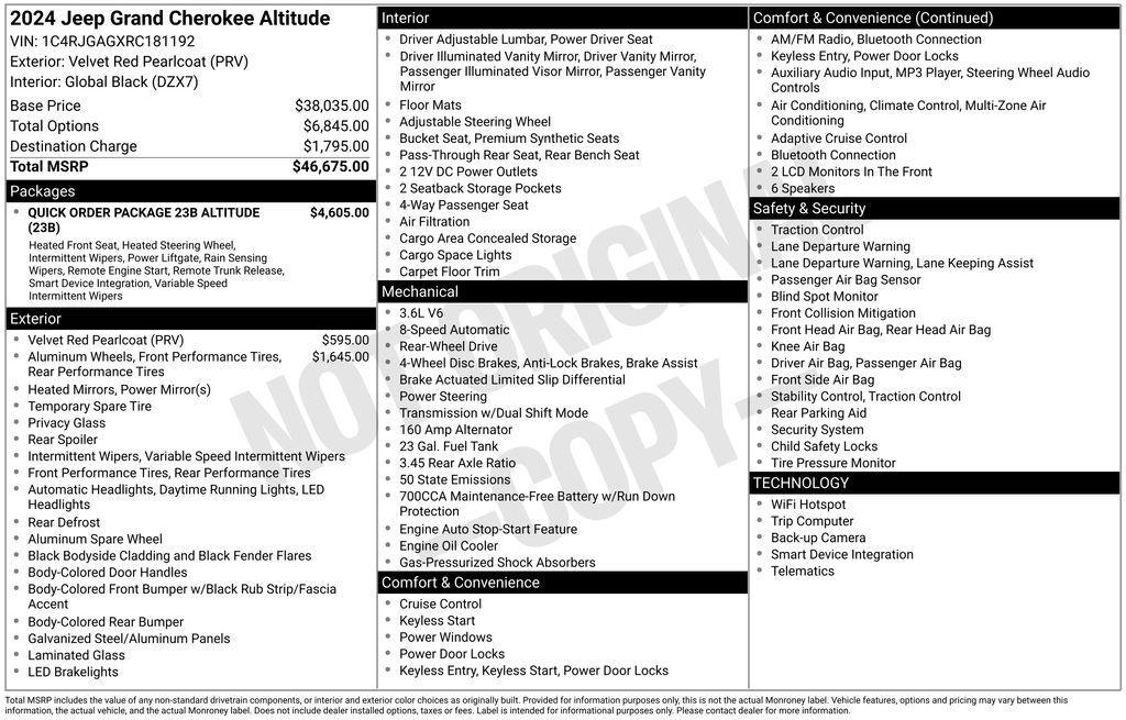 used 2024 Jeep Grand Cherokee car, priced at $31,917