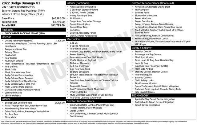 used 2022 Dodge Durango car, priced at $30,445