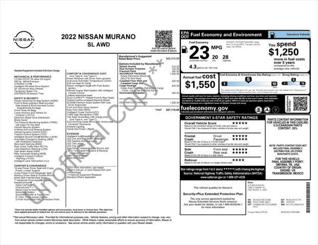 used 2022 Nissan Murano car, priced at $23,515