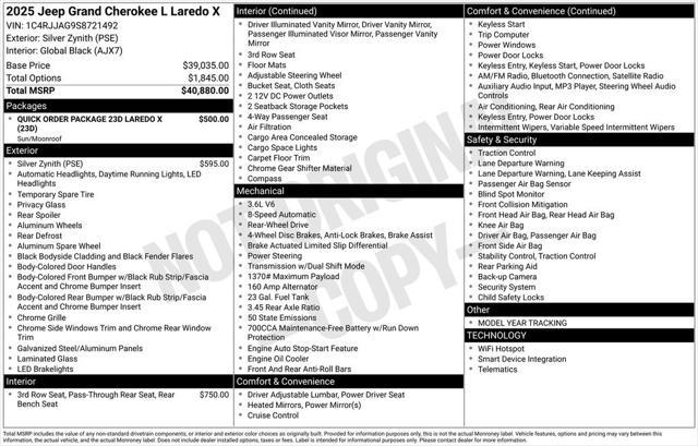 new 2025 Jeep Grand Cherokee L car, priced at $37,459