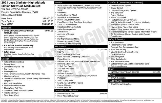 used 2021 Jeep Gladiator car, priced at $33,971