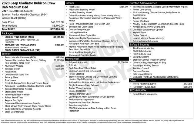 used 2020 Jeep Gladiator car, priced at $28,267