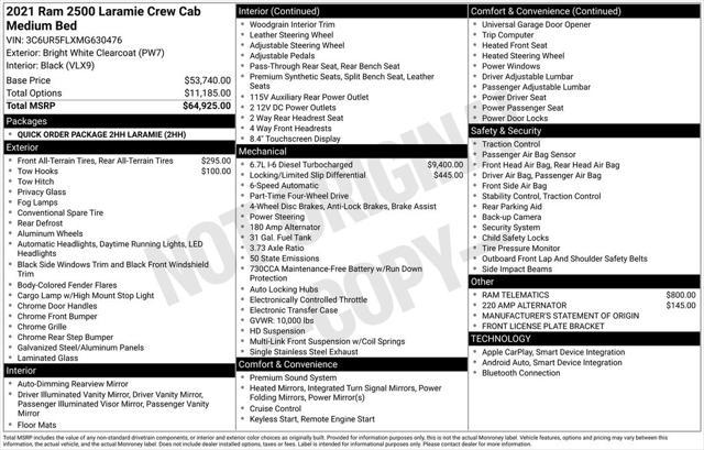 used 2021 Ram 2500 car, priced at $45,985