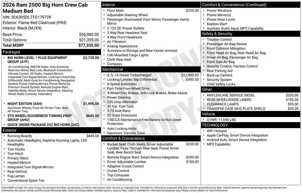 new 2026 Ram 2500 car, priced at $74,640