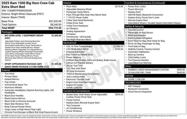 used 2025 Ram 1500 car, priced at $45,927