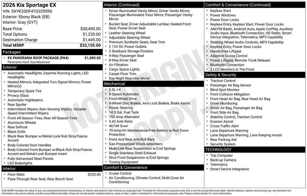 used 2026 Kia Sportage car, priced at $28,937