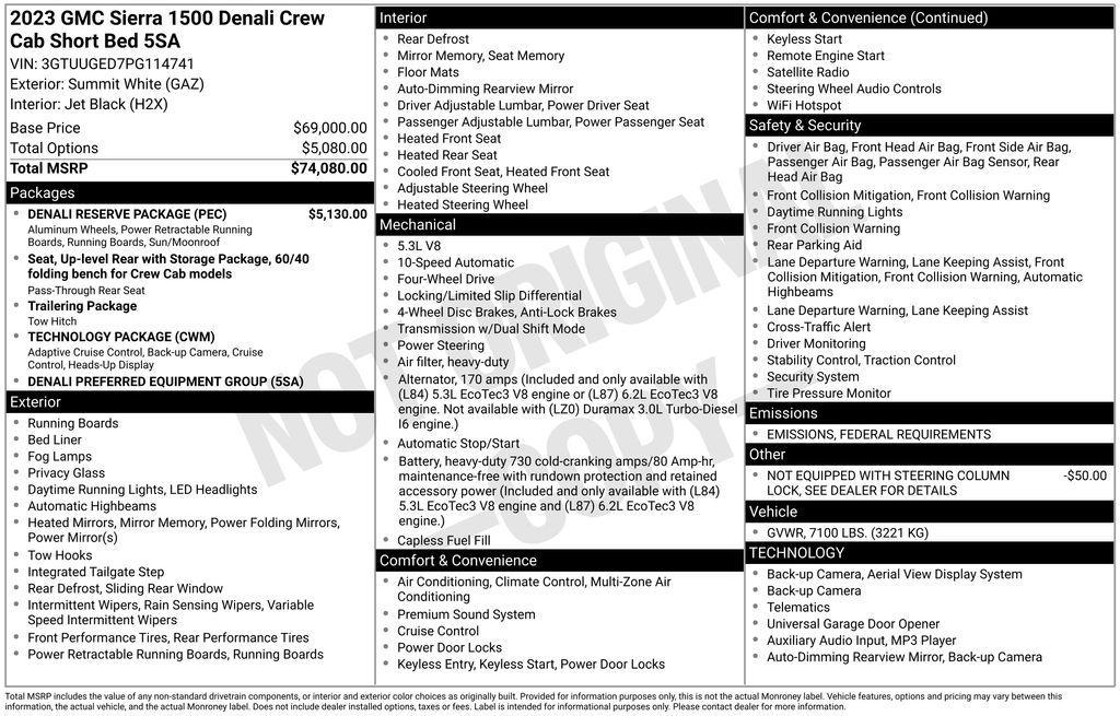 used 2023 GMC Sierra 1500 car, priced at $52,020