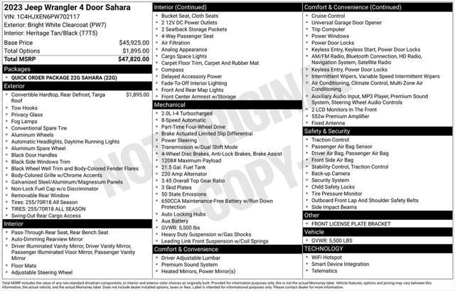 used 2023 Jeep Wrangler car, priced at $32,534