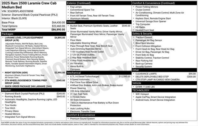 new 2025 Ram 2500 car, priced at $82,048