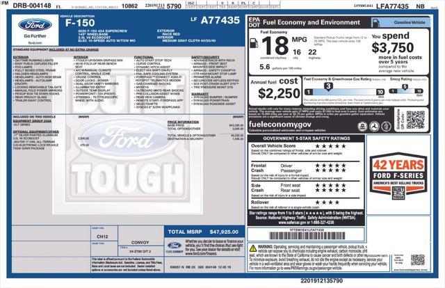 used 2020 Ford F-150 car, priced at $27,885
