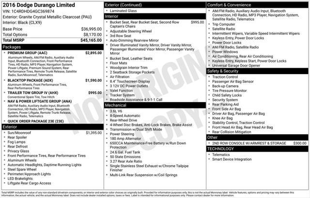 used 2016 Dodge Durango car, priced at $15,135