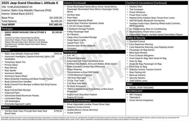 new 2025 Jeep Grand Cherokee L car, priced at $44,068