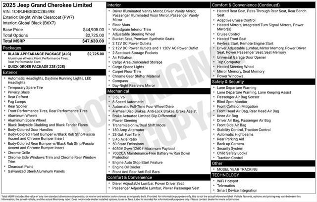 new 2025 Jeep Grand Cherokee car, priced at $44,737