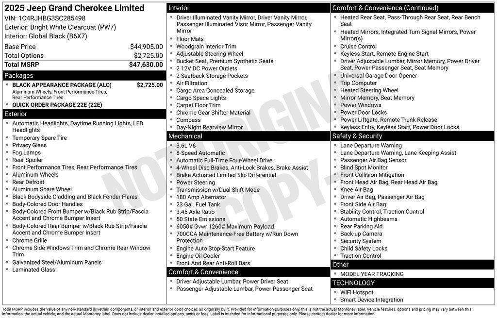used 2025 Jeep Grand Cherokee car, priced at $41,563