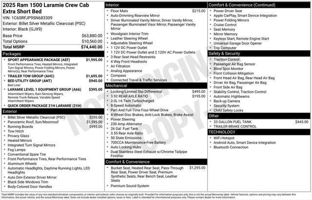 new 2025 Ram 1500 car, priced at $59,481