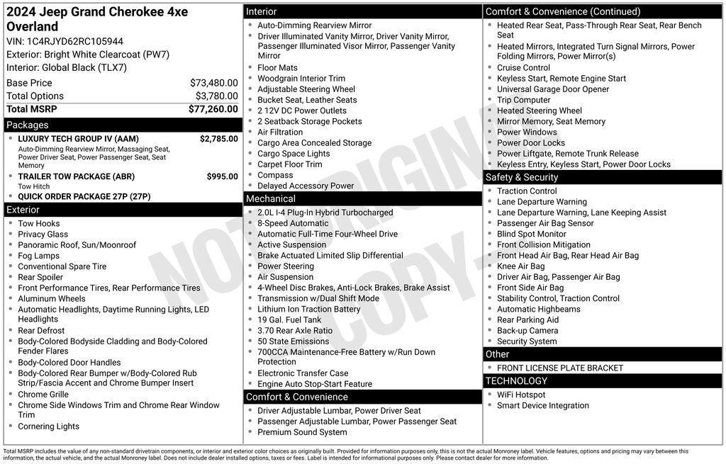 used 2024 Jeep Grand Cherokee 4xe car, priced at $40,573