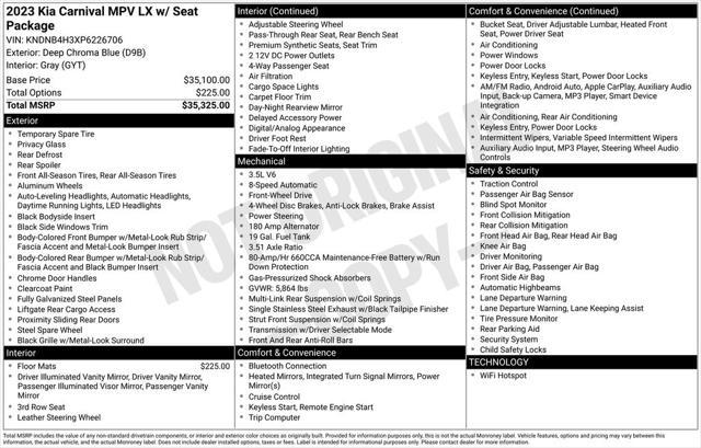 used 2023 Kia Carnival car, priced at $29,415