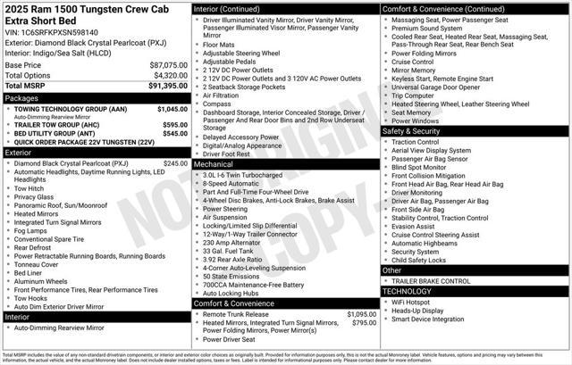 new 2025 Ram 1500 car, priced at $81,194