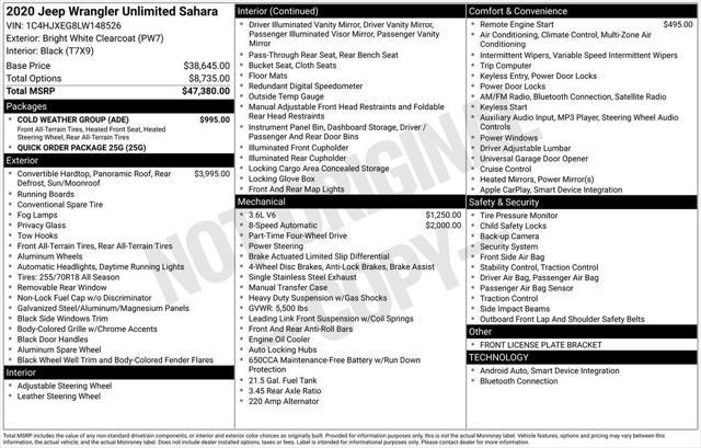 used 2020 Jeep Wrangler Unlimited car, priced at $29,915
