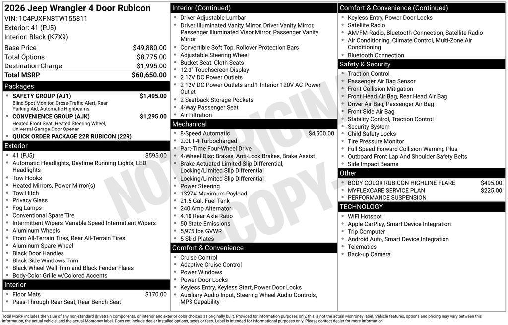 new 2026 Jeep Wrangler car, priced at $53,040