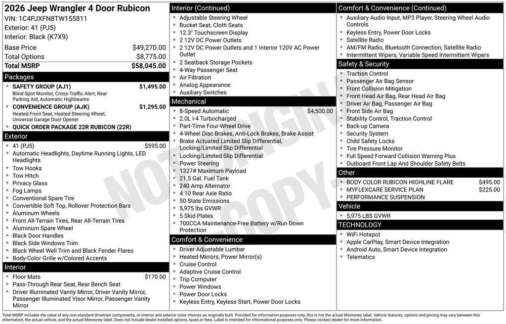 new 2026 Jeep Wrangler car, priced at $56,040